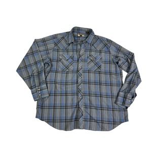 Authentic Western Youngbloods long sleeve‎ men's button down pearl snap shirt XL